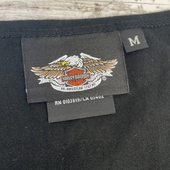 HARLEY DAVIDSON SZ M BLACK LONG SLEEVE SHIRT - Picture 3 of 6